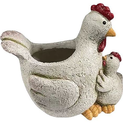 [Maceta decorativa] Figura creativa de gallina en una maceta: decoración para el hogar, balcón u oficina. (1/5)