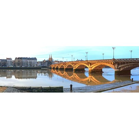 Tableau sur toile pont Bayonne 30x97 cm - Impression sur Toile Murale Décorative - Image imprimée en HD sur Toile - Toile sur Châssis en Bois FSC - Fabriqué en France (1/4)