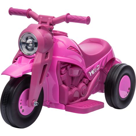 Moto électrique enfants 2-5 ans 3 roues 80 x 36 x 43.5 cm bulles musicales phare avant design tendance en plastique rose (1/5)