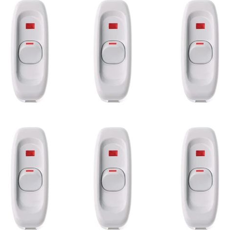 6 interrupteurs blancs, interrupteurs de lampe de chevet, interrupteurs LED pour petits appareils électroménagers