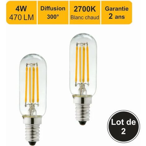 Lot De 2 Ampoules Led Filament E14 4w 470lm 2700k (1/4)
