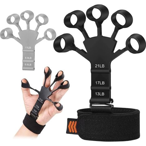 Ensemble de 2 appareils d'entraînement pour la force de préhension des doigts, 6 niveaux de résistance, pour le renforcement musculaire. (1/5)