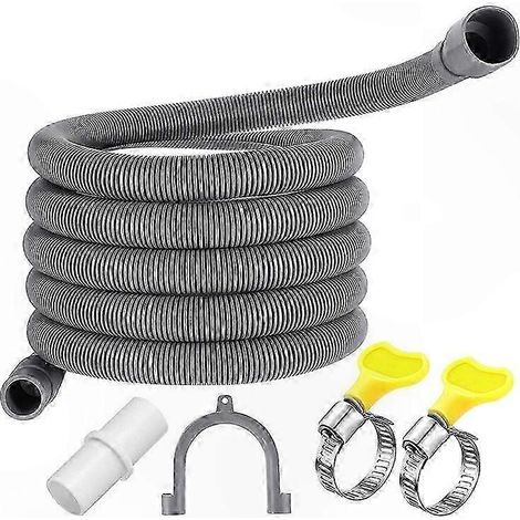 Kit de rallonge de tuyau de vidange pour lave-linge (3 m), tuyau d'évacuation flexible pour lave-vaisselle. (1/5)