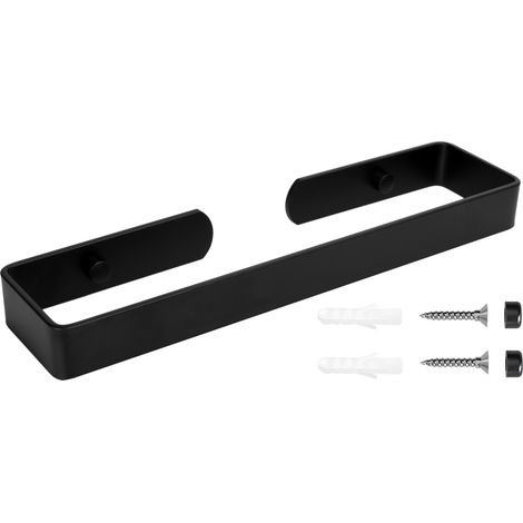 Colgador de pared metálico Kasos de 30 cm, color negro, estilo loft.