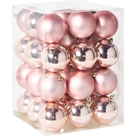 Conjunto de 36 bolas de plástico para colgar en el árbol de Navidad adornos navideños estilo moderno dorado Bygdin