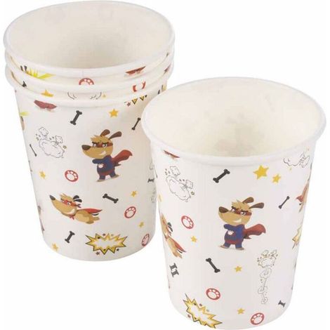 Set de 6 gobelets en carton Super chien
