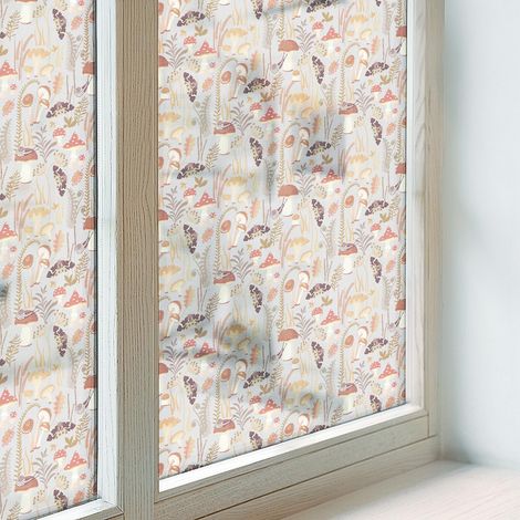 Klebefolie 200x146 cm PVC Sichtschutz Fenster Dekorativ Dekorfolie Blickdicht Selbstklebend Folie für Badezimmer Schlafzimmer Milchglas Waldmuster