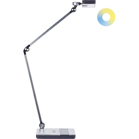 Lampada da tavolo color argento LED intensità variabile braccio regolabile Lacerta (1/5)