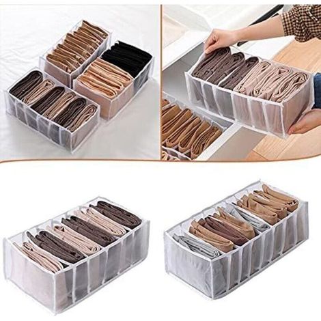Boîte de rangement pour sous-vêtements, tiroir en maille multi-grille, organiseur de culottes, chaussettes, leggings, mallette de rangement de finition domestique pour la maison (1/3)