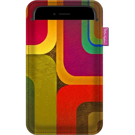 Étui pour smartphone, motif moderne - feutrine écologique, 105 x 175 mm, gris, impression résistante, protection optimale, lavable en machine à 40 °C, Bertoni (1/5)