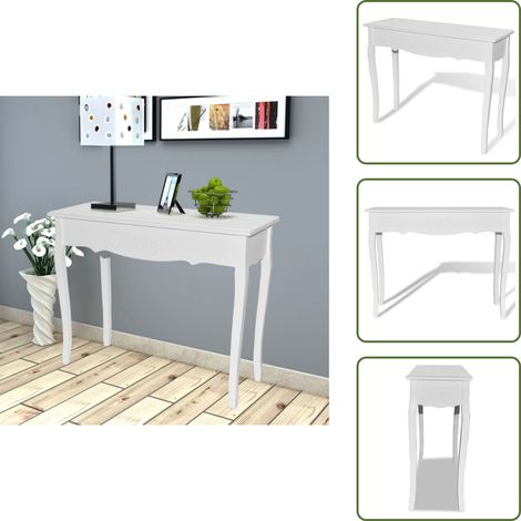 Meuble de couloir - vidaXL Table de console et coiffeuse Blanc - Meuble mural (1/5)