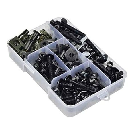 Lot de 177 vis de carénage de moto - Pour carénage - M6 M5 - Noir