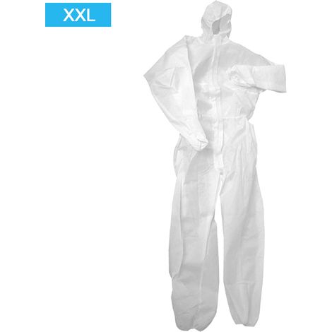 Combinaison De Protection Jetable - Imperméable Anti-Huile Avec Capuche - Pour Travaux Industriels Et Entretien - Taille XXL (1/5)