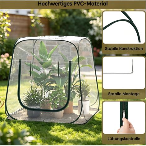 Petite serre avec fermeture éclair en U,serre à design pop-up,tente de culture pour plantes,protection optimale des plantes (uniquement avec serre)