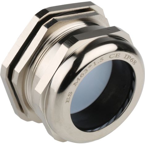 Presse-étoupe M63 en Laiton nickelé pour câble de 37mm à 44mm, avec contre-écrous, IP68 ( Prix pour 1 ) (1/4)