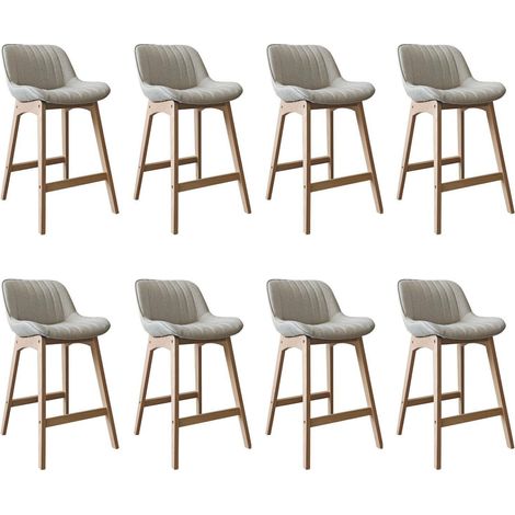 Lot de chaises MELLOW d'îlot et bar en chêne et assise tissu 65cm