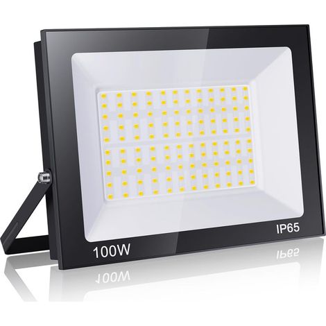 100 W Projecteur LED Extérieur, IP65 Étanche Lampe, 10000LM 3000K Blanc Chaud Éclairage Extérieur – Super Lumineux Spot de Sécurité pour Jardin, Garage et Cour (1/4)