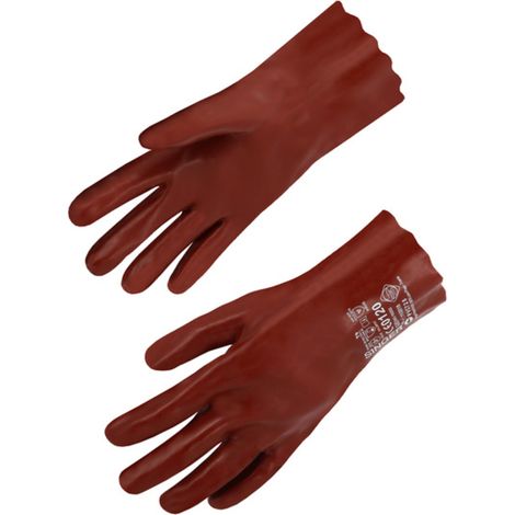 Gants PVC 270 mm protection chimique Simple enduction - SINGER - PVC728 T9 (1/2)