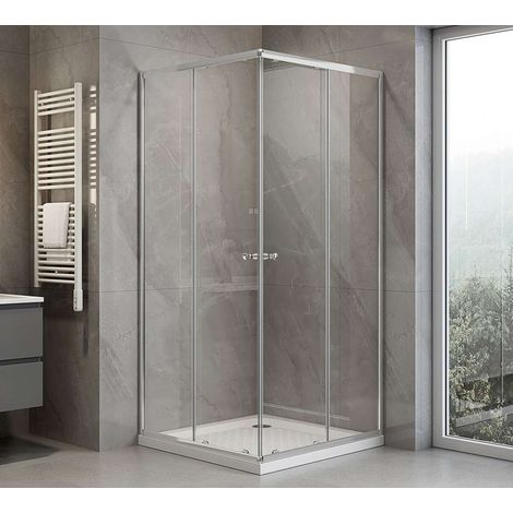 Aqualine Agga - Box doccia 80x80 cm, cromo/vetro trasparente HLF808Y