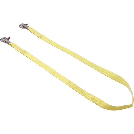 Sangle de remorquage jaune de 4 m avec anneaux en D, résistance à la rupture de 6 000 kg (13 227 lb), pour voitures et SUV. (1/5)