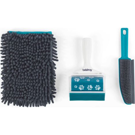 Set de Nettoyage Anti-Bactérien pour Animaux, Gant Microfibre, Rouleau Gel Anti-Poils (1/5)