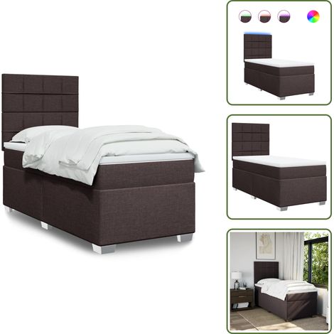 Boxspringbett mit Matratze Dunkelbraun 100x200 cm Stoff - Boxspringbett - Doppelbett - Bettenrahmen - Lattenrost - Matratze (1/5)