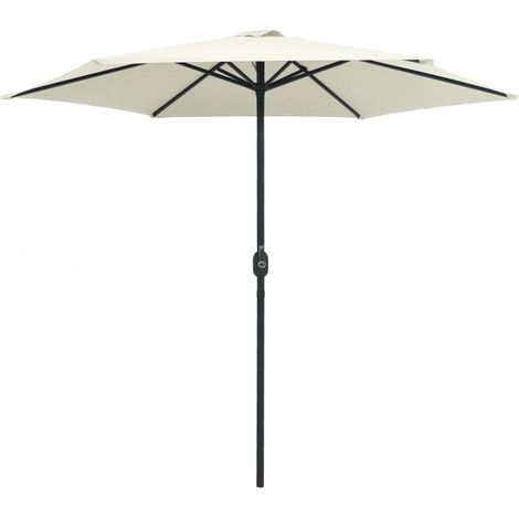 Trade Shop - GARTENSCHIRM SONNENSCHIRM POOL TERRASSE Ø270X220CM WEISS KURBEL 017058 -