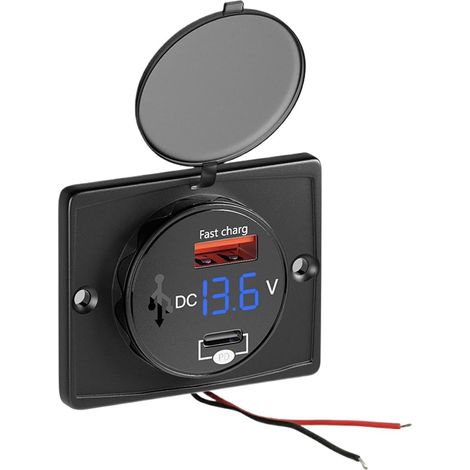 Chargeur de voiture pour téléphones portables- accessoire de charge portable pour voiture Charge rapide - convient aux voitures- camping-cars- bateaux- motos- smartphones- tablettes et ordinateurs po (1/5)