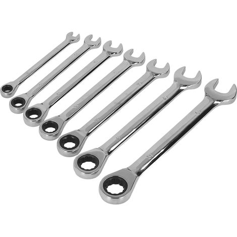 Ratschenschlüsselsatz mit festem Kopf, 12-teilig, Chrom-Vanadium-Stahl, professionelles Handwerkzeug (1/5)