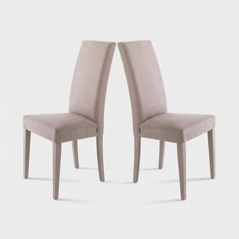2 Sillas tapizadas de microfibra para comedor Made in Italy Midland - Gris paloma