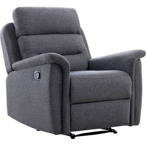 Fauteuil de Relaxation Tissu "Katonio" 100cm Gris Foncé (1/5)