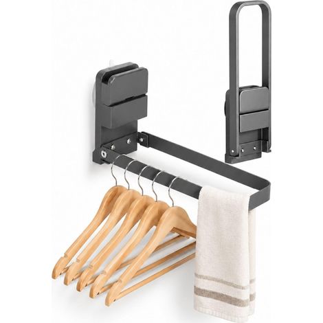 Porte Cintres Ventouse Lot de 2, Support Mural Pliable sans Perçage (1/5)