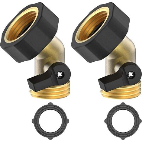 Connecteur Rapide pour Tuyau d'arrosage avec vanne d'arrêt, raccords à Connexion Rapide 3/4" avec vanne à Bille A
