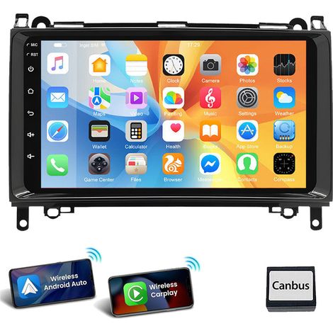 Autoradio Carplay GPS BT WIFI pour Mercedes Benz Classe B A W639 W245 W169 W906 1+32G (1/5)