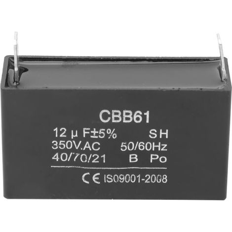 CBB61 Kondensator für Benzingenerator, Startkondensator für Klimaanlagenmotoren, 350 VAC, 12 UF (1/4)