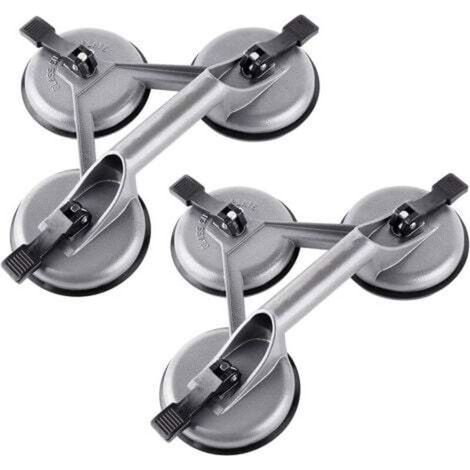 2x Aluminium Ventouses 120kg 120mm Verre Ventouse de manutention avec 3 Ventouses NPTERBL (1/4)