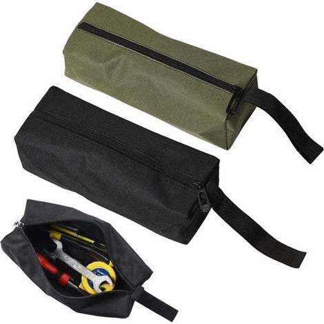 2er-Pack kleine, tragbare Werkzeugtasche, wasserdichte Aufbewahrungstasche mit Reißverschluss, multifunktionale, strapazierfähige Werkzeugtasche aus Canvas (1/3)