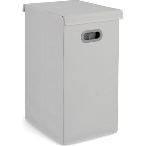 Bizzotto Cesto Porta Biancheria Tidy Rett - Salvaspazio con Coperchio - Grigio