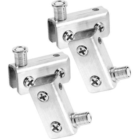 Charnières robustes et flexibles pour portes en verre, en acier de 5 à 7 mm d'épaisseur (lot de 4). (1/5)