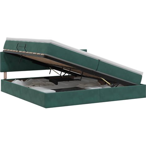Maison Exclusive - Letto con Contenitore Verde Scuro 200 x 200 cm Velluto (1/5)