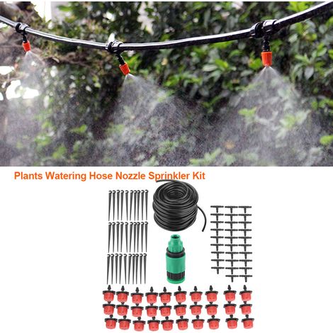 Kit de système de micro-irrigation pour jardin, pelouse, serre, plantes, tuyau d'arrosage, buse et arroseur (25 m) (1/5)