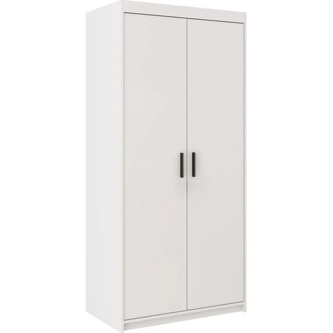 AX LIVING Weißen Kleiderschrank Storicos 2T 89,7cm Breite, 2 türiger