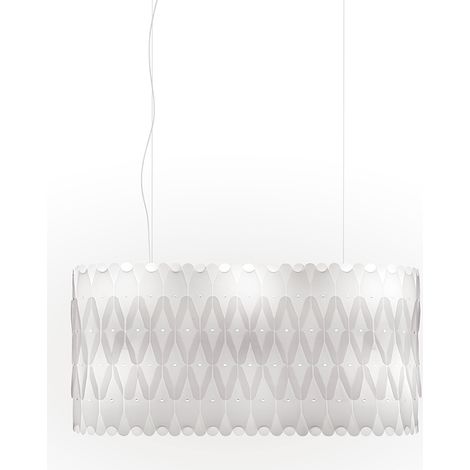 Lampadario Moderno Amanda Polilux ® Bianco E Metallo Cromo 6 Luci E27 (1/2)