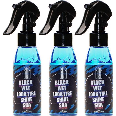 Produit professionnel pour pneus, finition noire intense : prévient les craquelures et la décoloration, application facile par pulvérisation, indispensable au quotidien (3 pièces). (1/5)