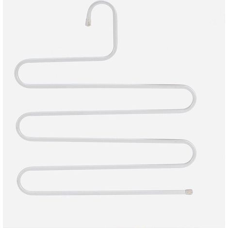 (14,17 x 14,17 pouces, lot de 2, blanc) S-Type en acier inoxydable vêtements pantalons cintres placard rangement organisateur pour pantalons jeans écharpe à suspendre