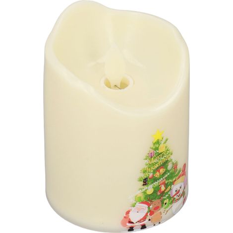 Bougie LED sans flamme, bougie décorative lumineuse pour vitrine, table, décoration de Noël, mariage, anniversaire, fête (sans piles, modèle sapin BZ2863-W-2) (1/5)