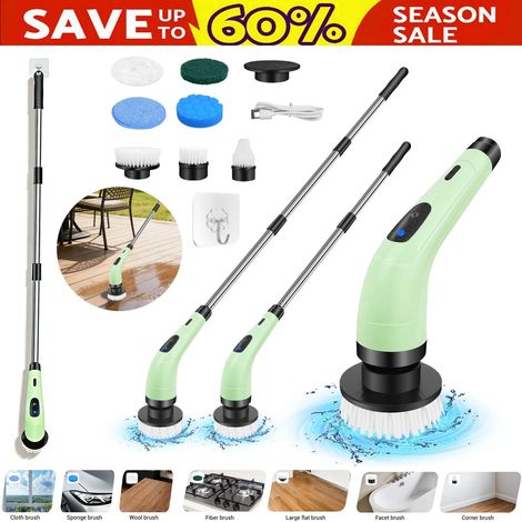 Brosse électrique rotative, brosse de nettoyage électrique sans fil, brosse de douche à 2 vitesses