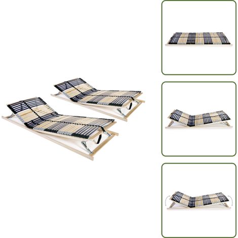 Rete per letto - vidaXL Reti a Doghe 2 pz 7 Zone con 42 Doghe in Legno 90x200 cm - Materasso per letto