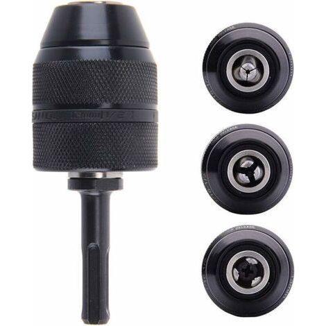 Adaptateur Sds Plus Mandrin autoserrant à fermeture rapide 2-13 mm Mandrin Professionnel Robuste 1/2-20UNF Perceuse Sans Clé de Mandrin à Fermeture Rapide Avec Adaptateur SDS (1/5)