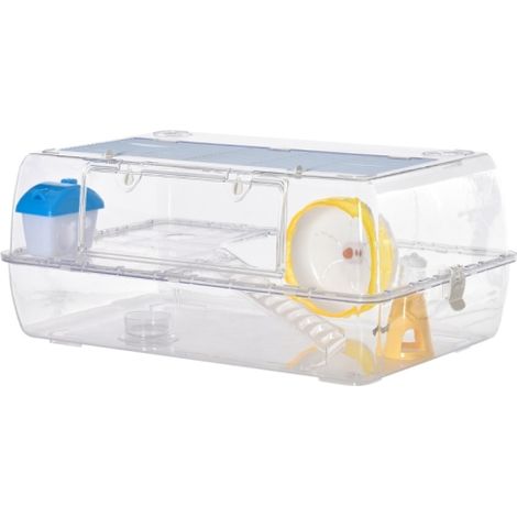 2-Tier Hamster Cage with Running Wheel,Water Bottle,and Food Dish for Gerbils and Small Pets (1/5)